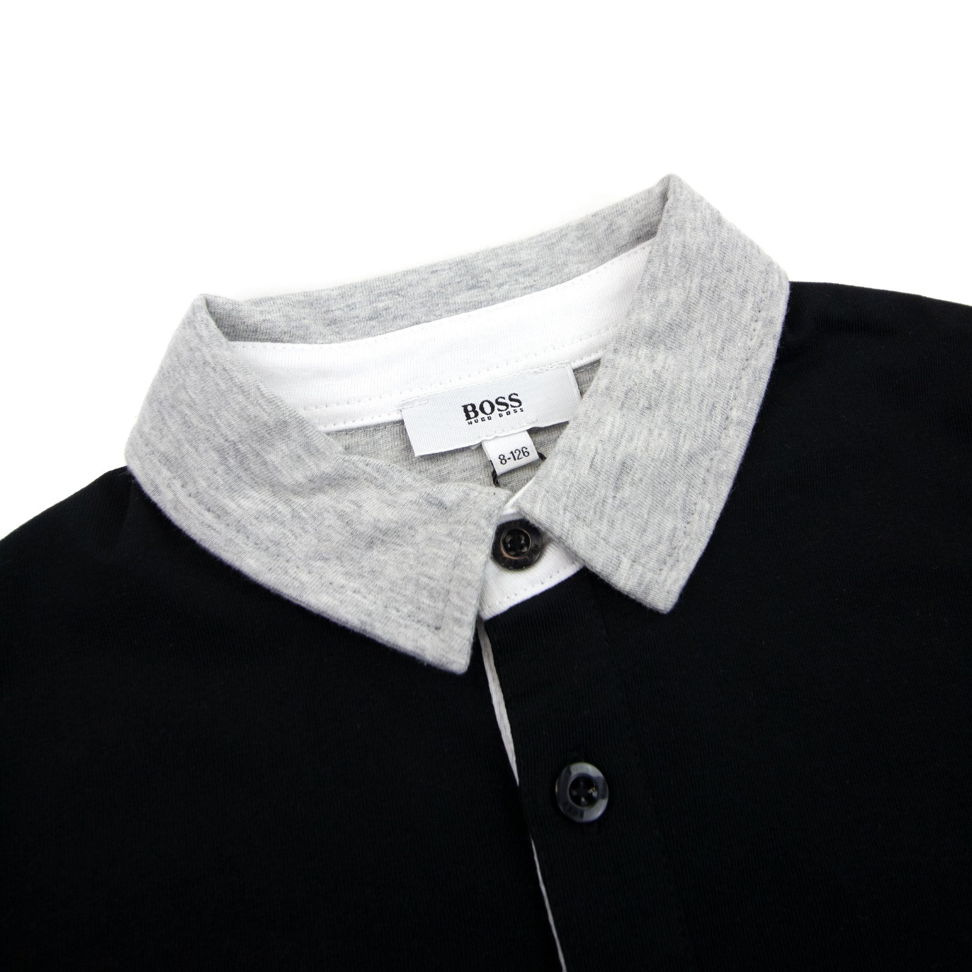 Hugo Boss Kids Stripe Logo S/s Polo Black