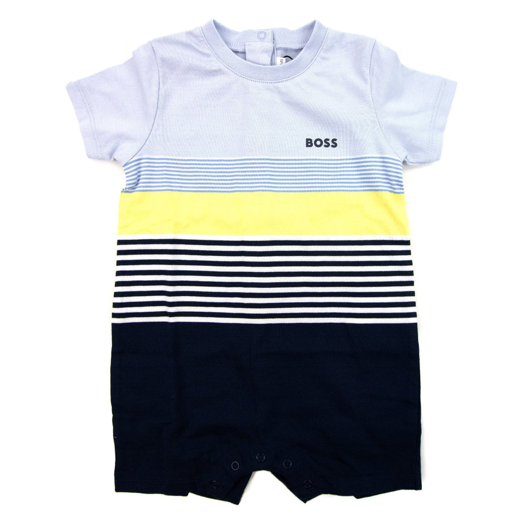 Hugo Boss Kids Baby Stripped Romper Set Pale Blue 771