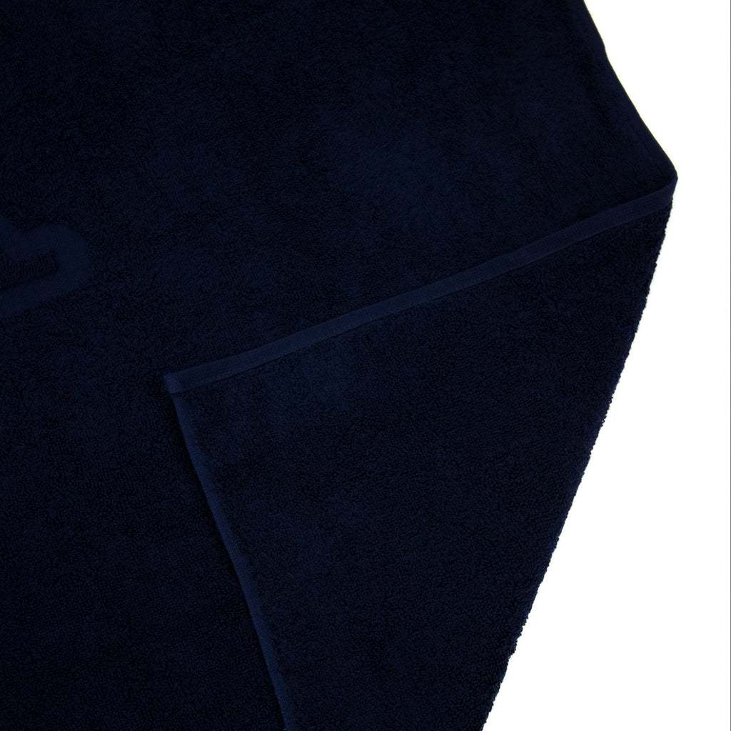Emporio Armani Logo Cotton Beach Towel Navy Blue