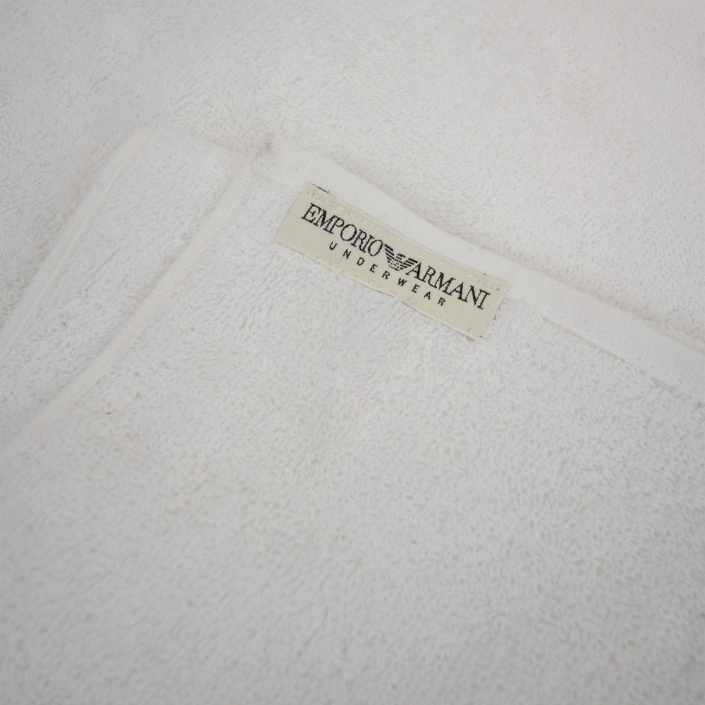 Emporio Armani Logo Cotton Towel White