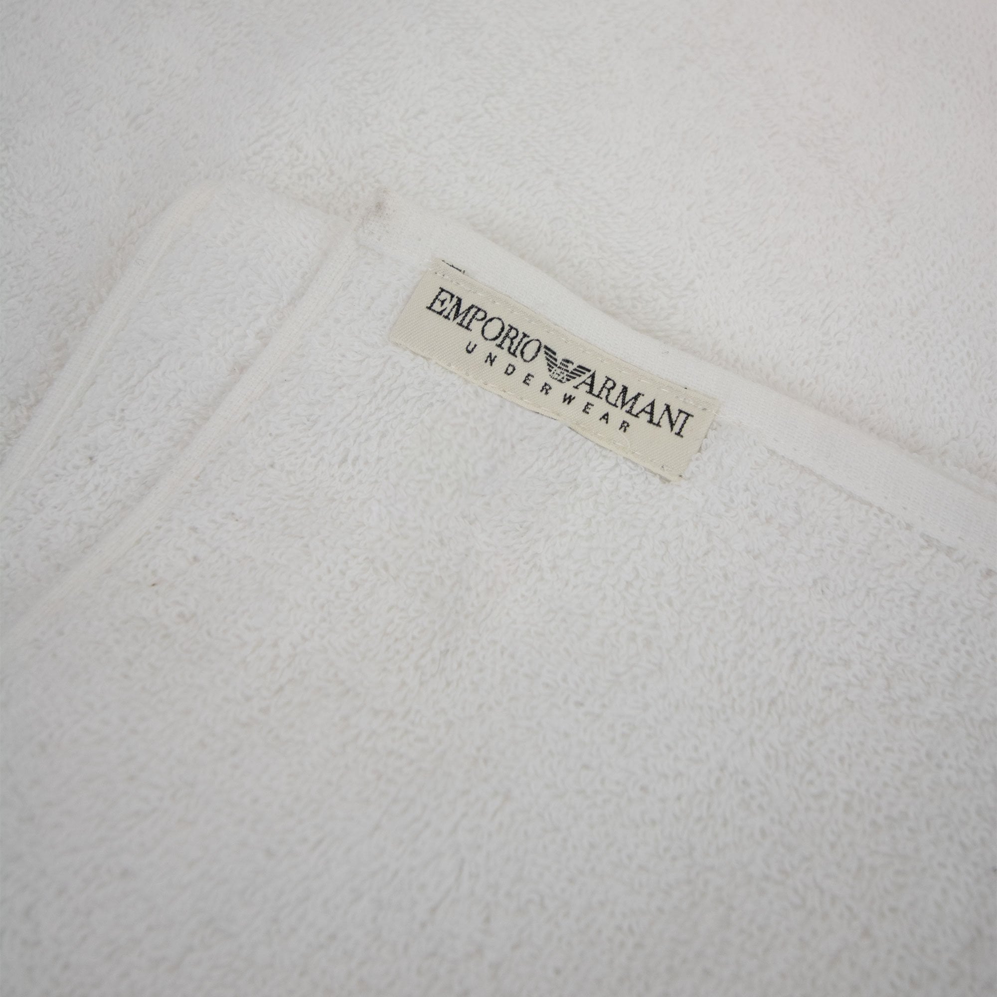 Emporio Armani Logo Cotton Towel White