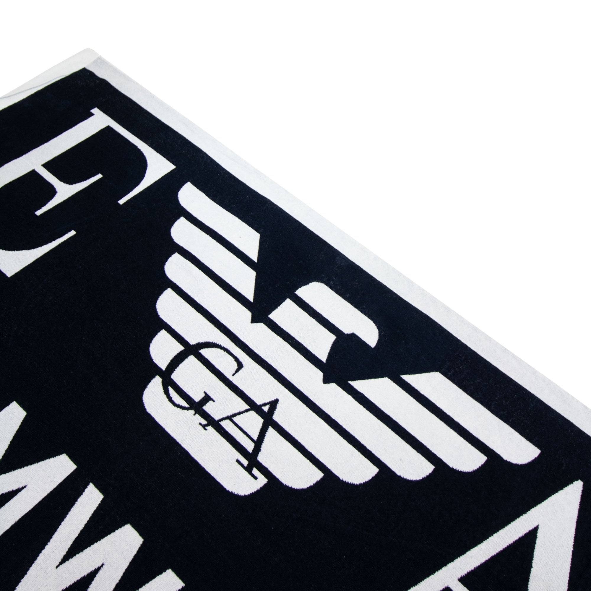 Emporio Armani Logo Swimwear Beach Towel White/navy