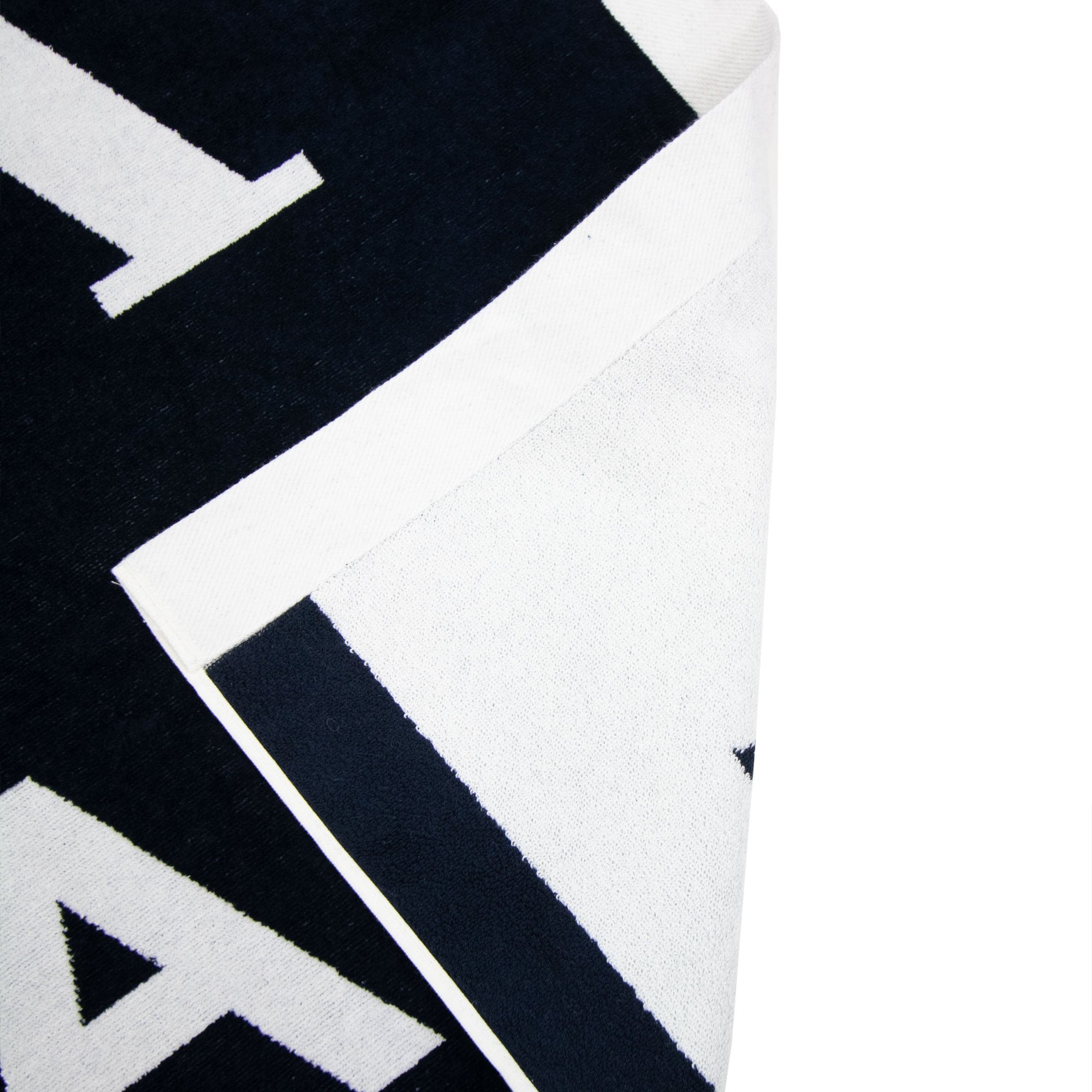 Emporio Armani Logo Swimwear Beach Towel White/navy