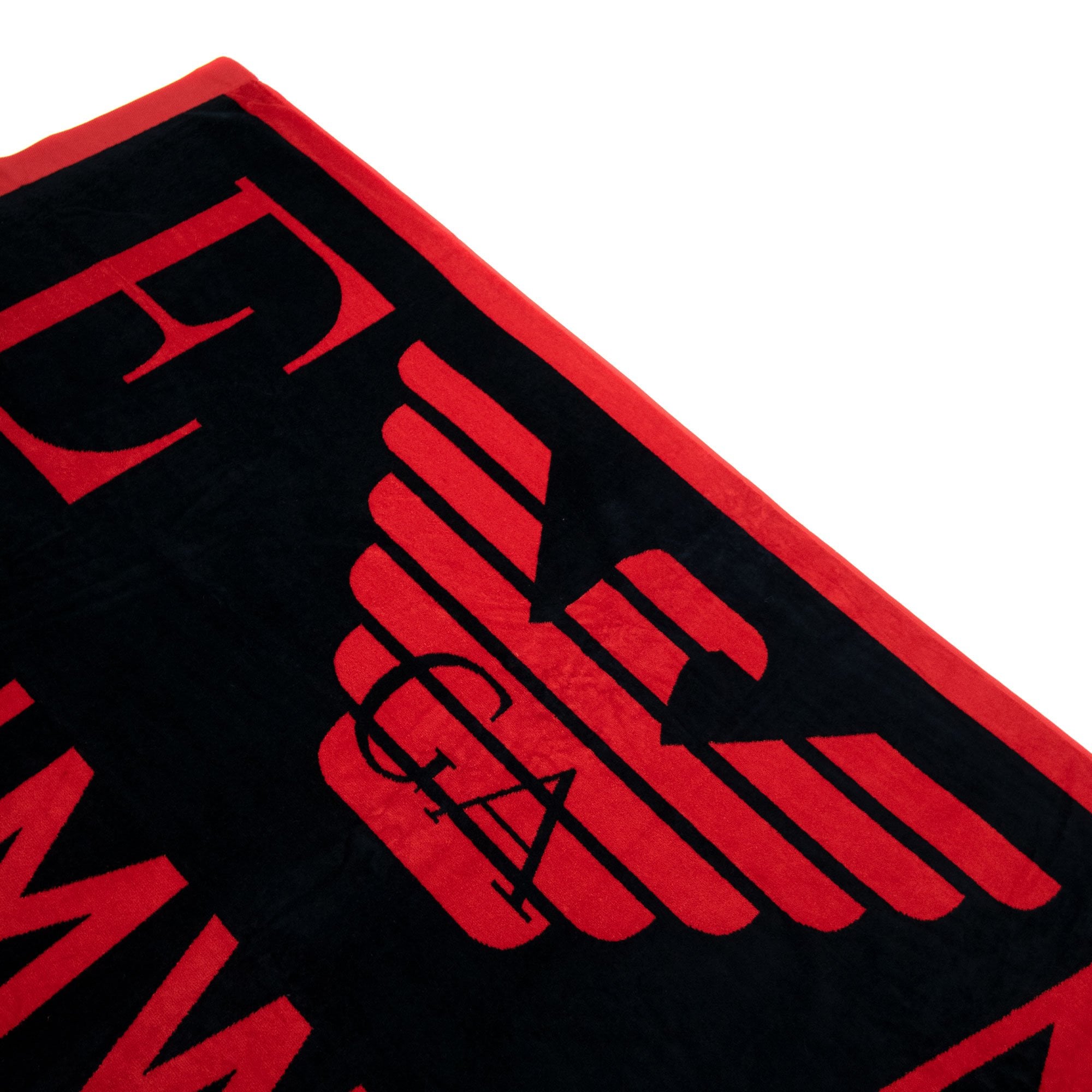 Emporio Armani Logo Swimwear Beach Towel Black/red