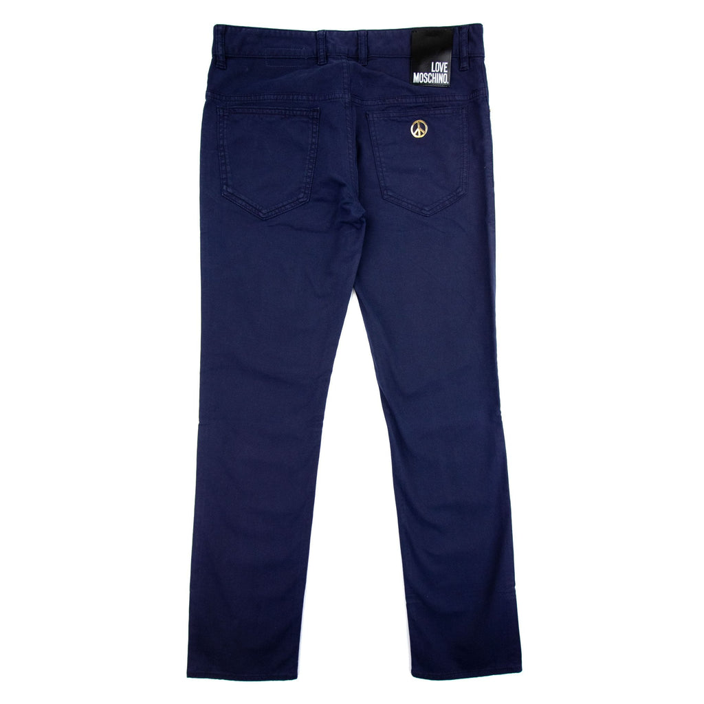 Love Moschino Gold Peace 5 Pocket Jeans Navy