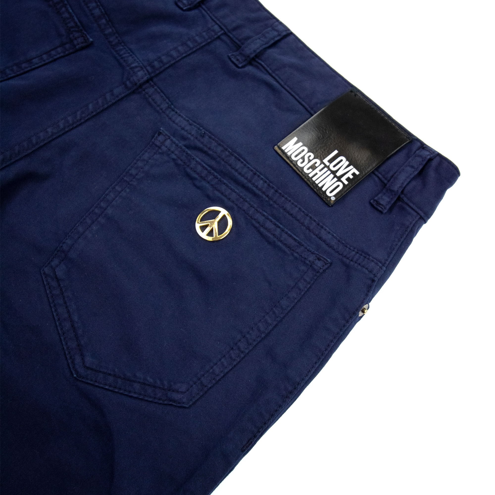 Love Moschino Gold Peace 5 Pocket Jeans Navy