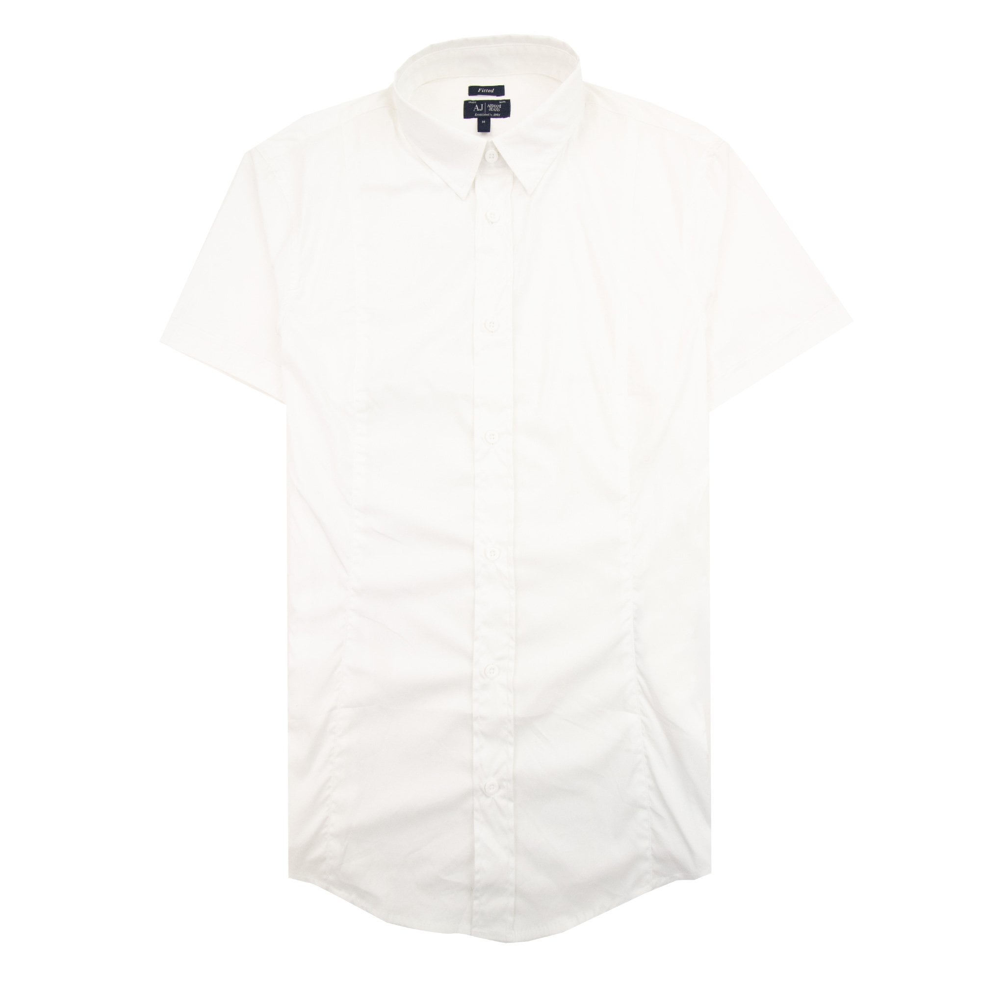 Armani Jeans Collar Aj Logo S/s Shirt White