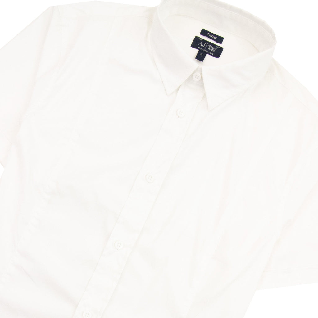 Armani Jeans Collar Aj Logo S/s Shirt White