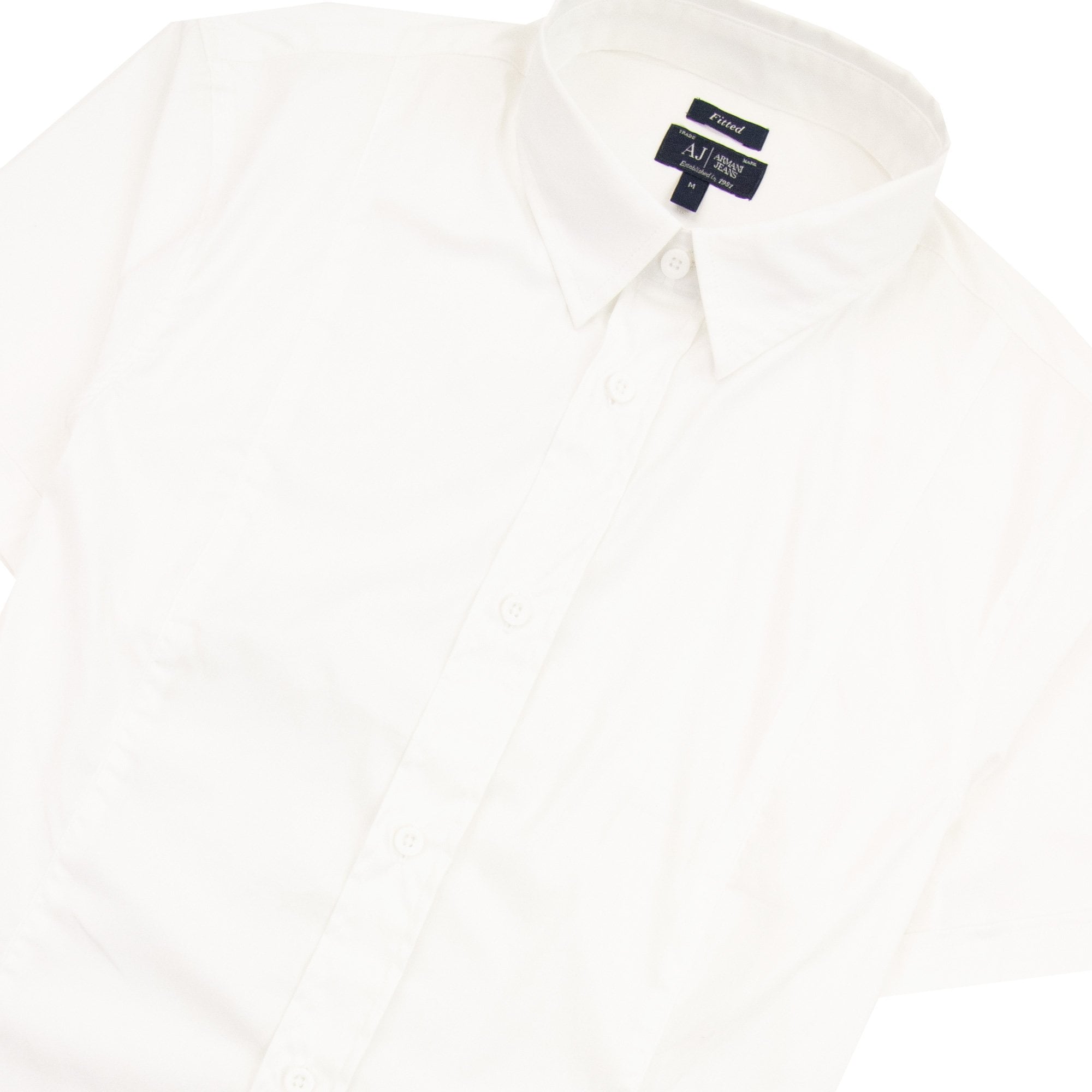 Armani Jeans Collar Aj Logo S/s Shirt White