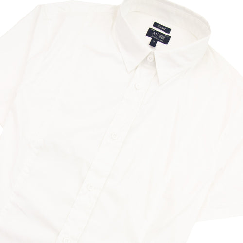 Armani Jeans Collar Aj Logo S/s Shirt White