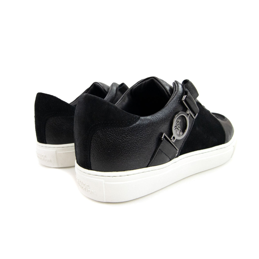 Versace Collection Leather & Suede Sneakers Black/white