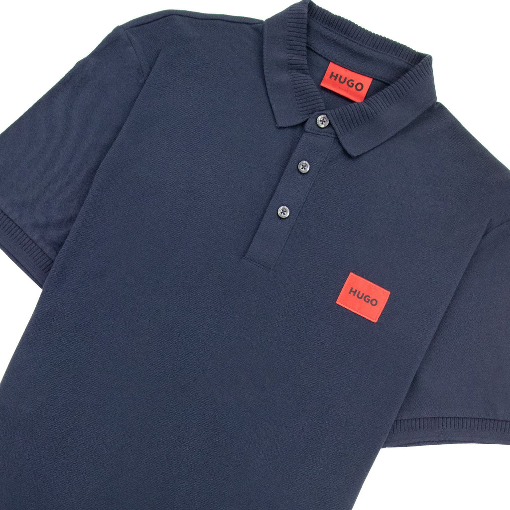 Hugo Dereso Logo Polo Shirt Dark Blue 405