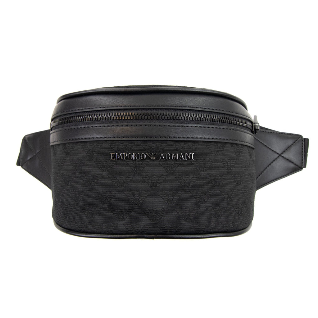 Emporio Armani All Over Eagle Jacquard Nylon Belt Black/black/black