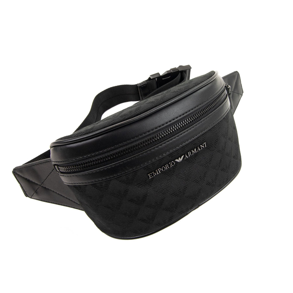 Emporio Armani All Over Eagle Jacquard Nylon Belt Black/black/black