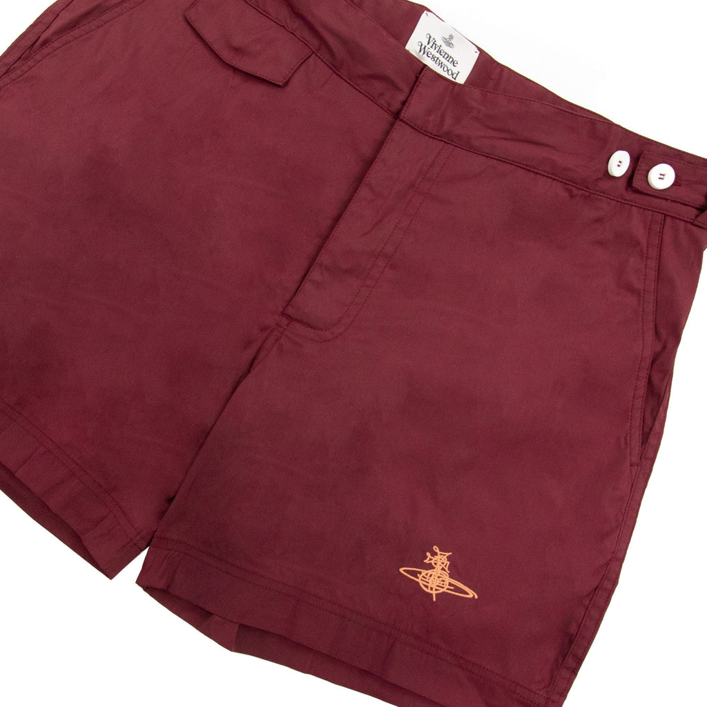 Vivienne Westwood Orb Embroidered Logo Shorts Wine