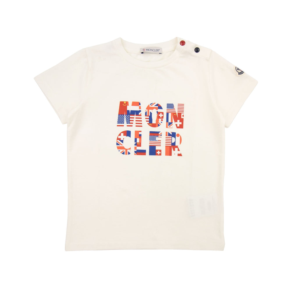 Moncler Junior Shoulder Button T-shirt White