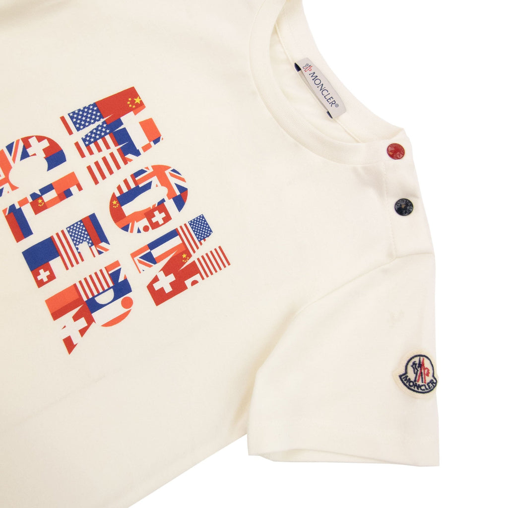 Moncler Junior Shoulder Button T-shirt White