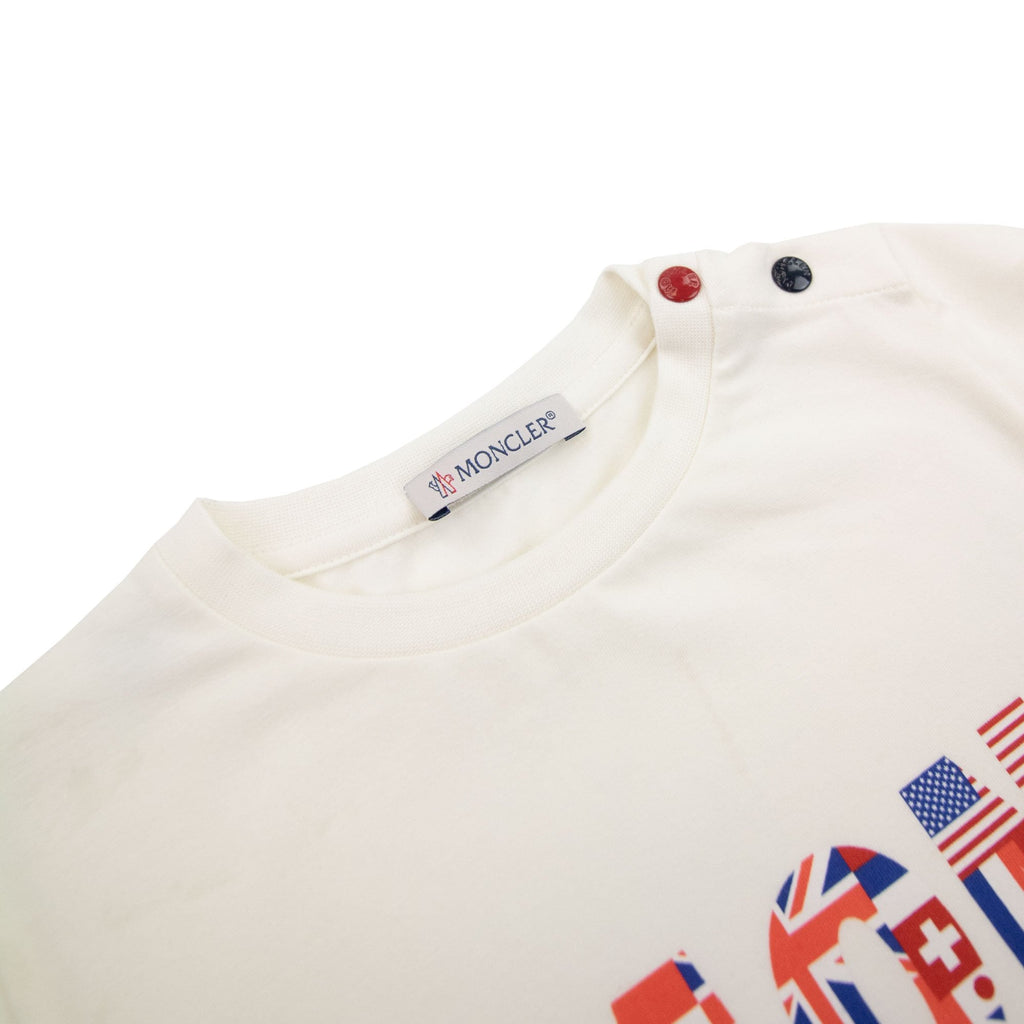 Moncler Junior Shoulder Button T-shirt White