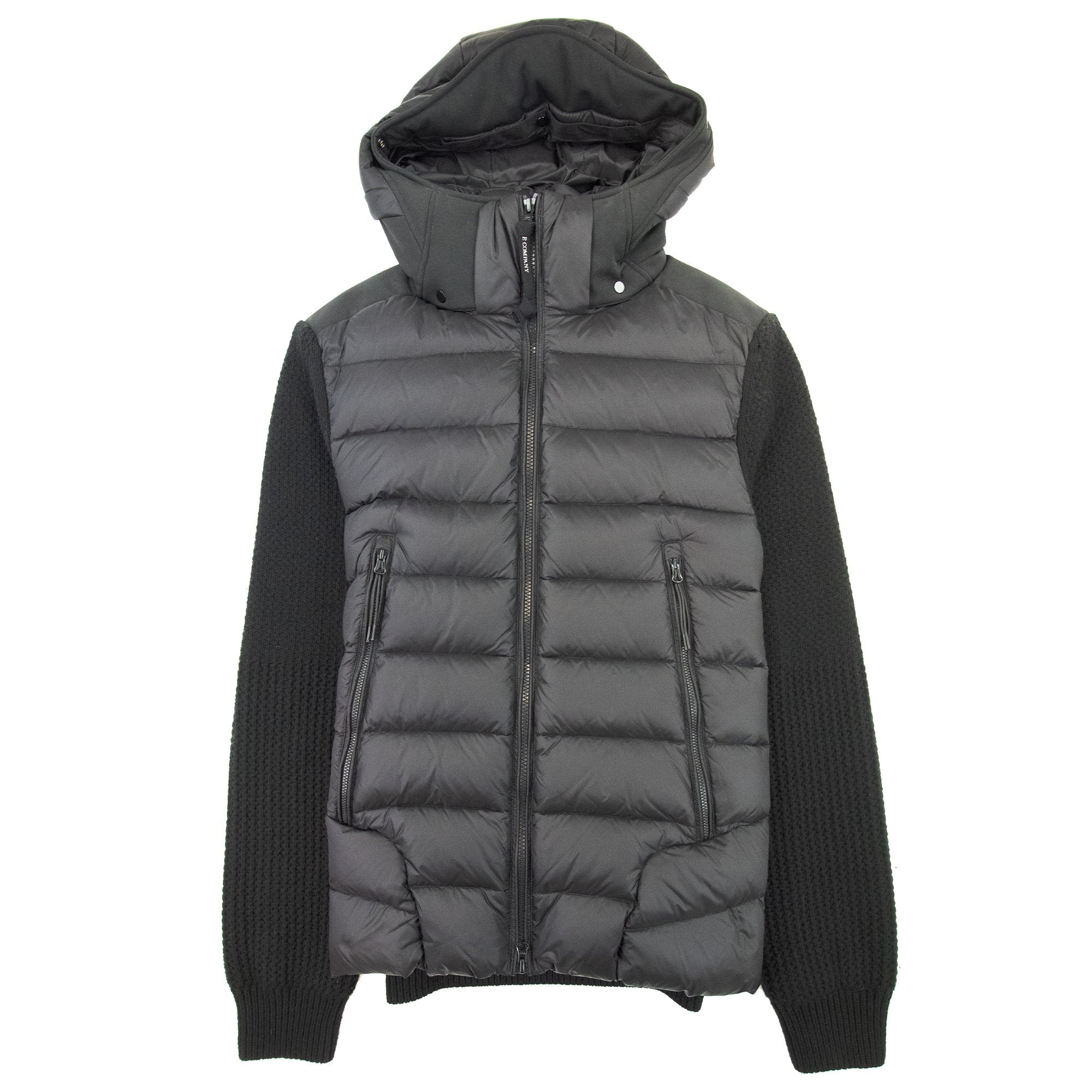 Cp Company Down Front Knitted Jacket Black 999
