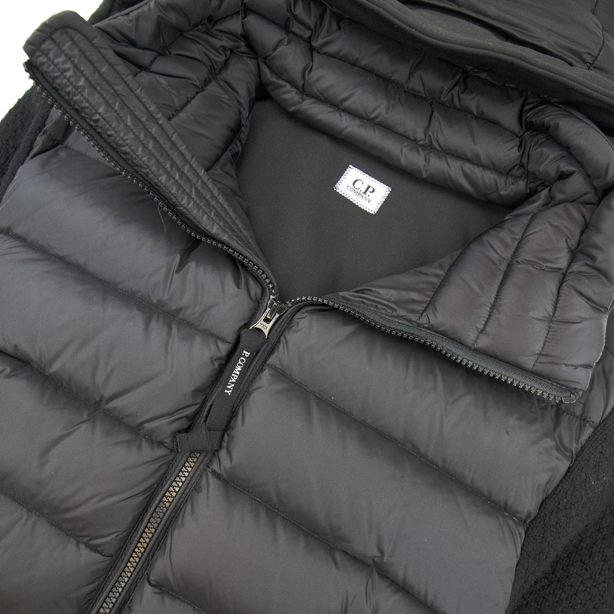 Cp Company Down Front Knitted Jacket Black 999