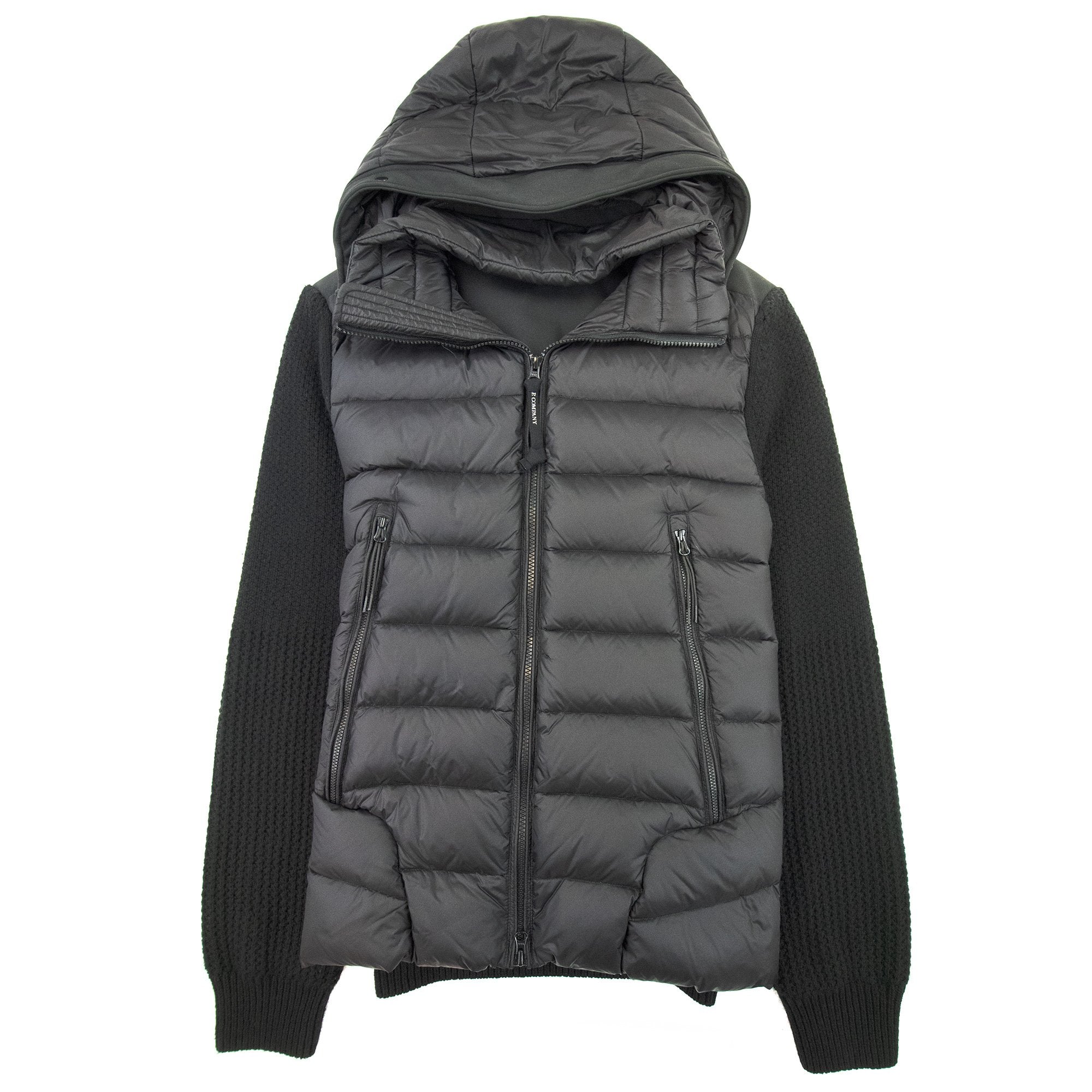 Cp Company Down Front Knitted Jacket Black 999