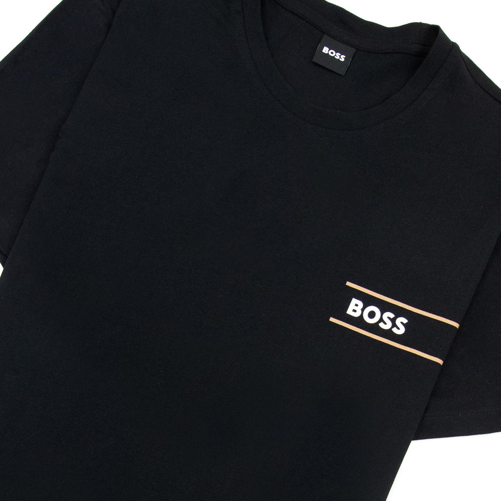 Hugo Boss Organic-cotton Underwear T-shirt With Stripes And Black