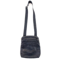Armani Jeans All Over Print Logo Leather Crossbody Bag Navy