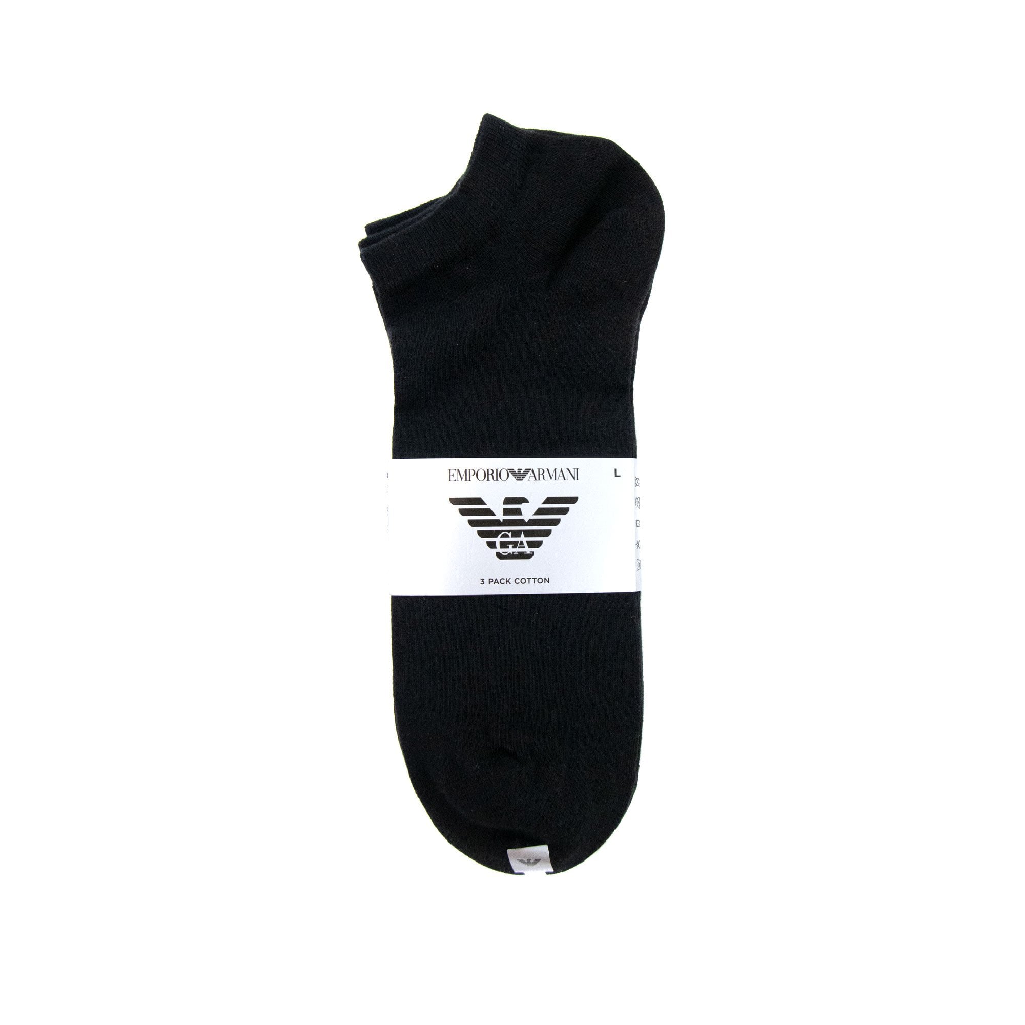 Emporio Armani 3 Pack Trainer Socks Black/red