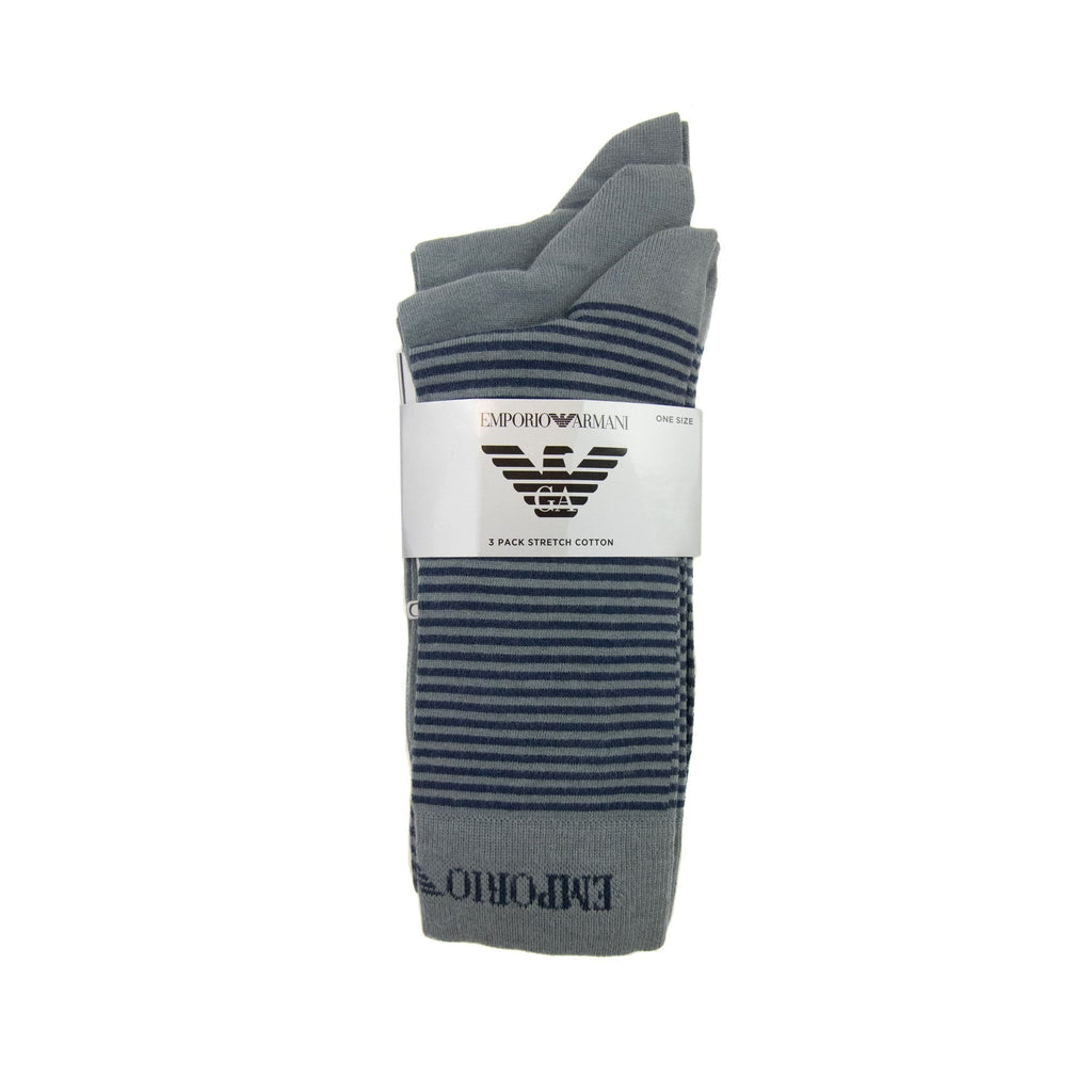 Emporio Armani 3 Pack Cotton Socks Grey