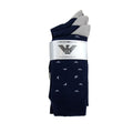 Emporio Armani 3 Pack Multi Logo Socks Navy