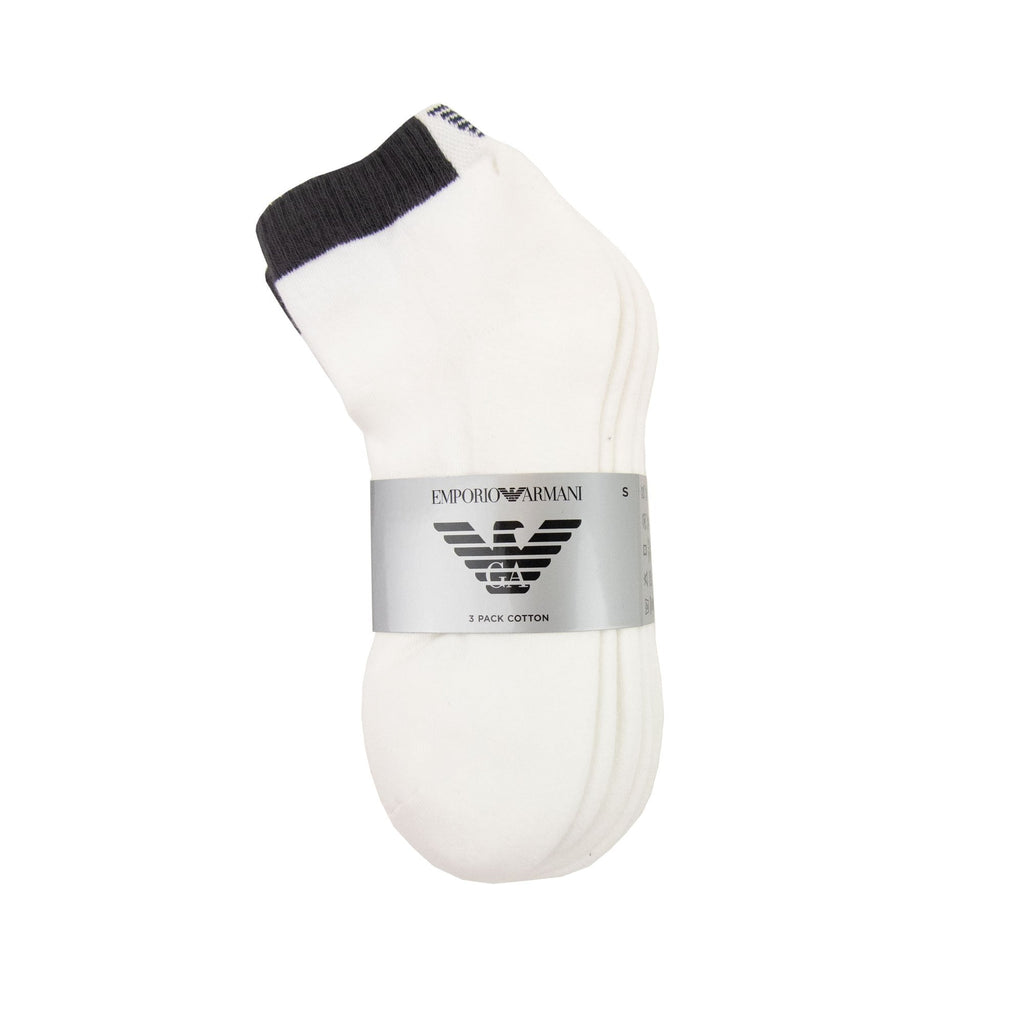 Emporio Armani Intimates Eagle Logo Trainer Socks White