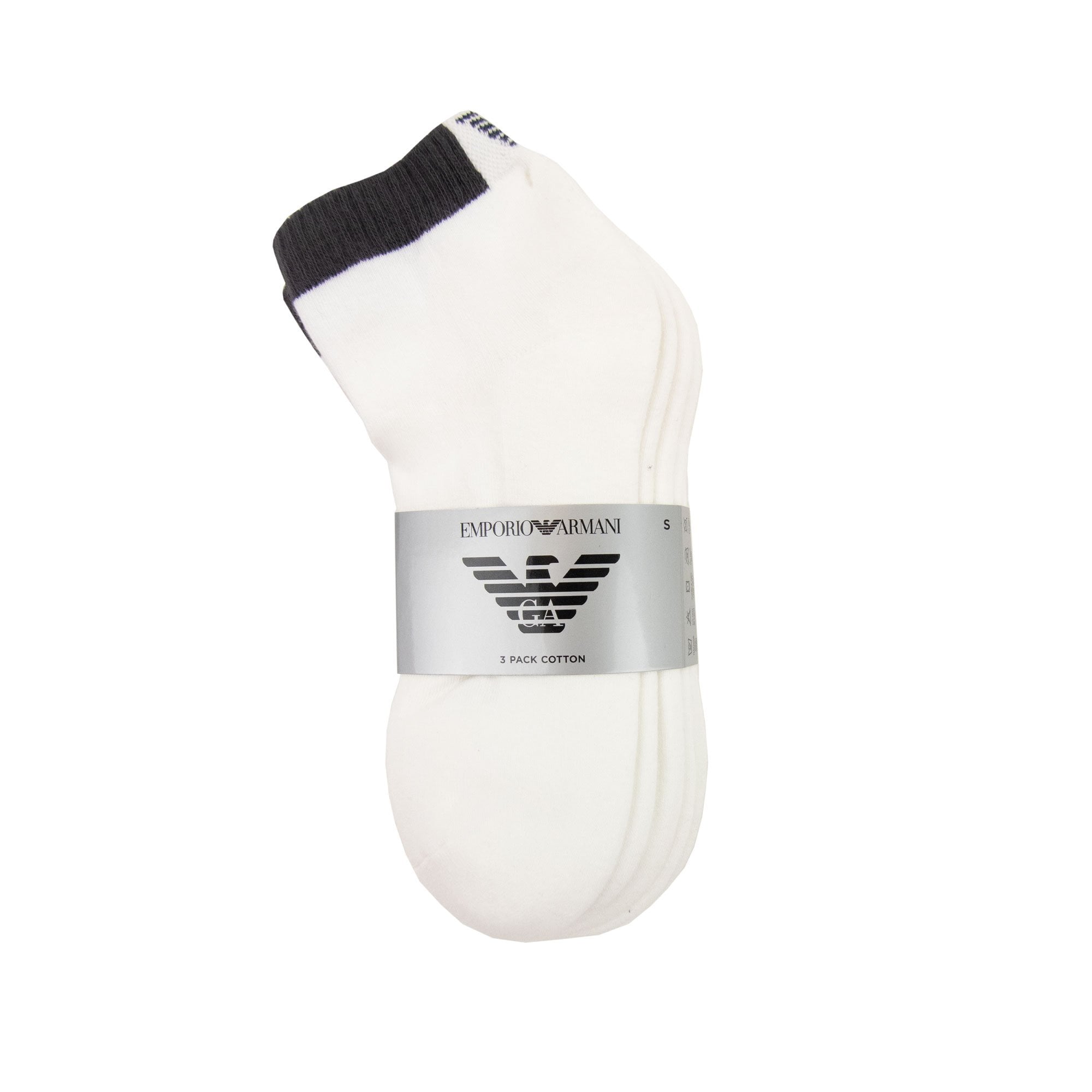 Emporio Armani Intimates Eagle Logo Trainer Socks White