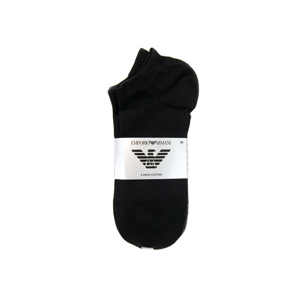 Emporio Armani 3 Pack Trainer Socks Black White Grey