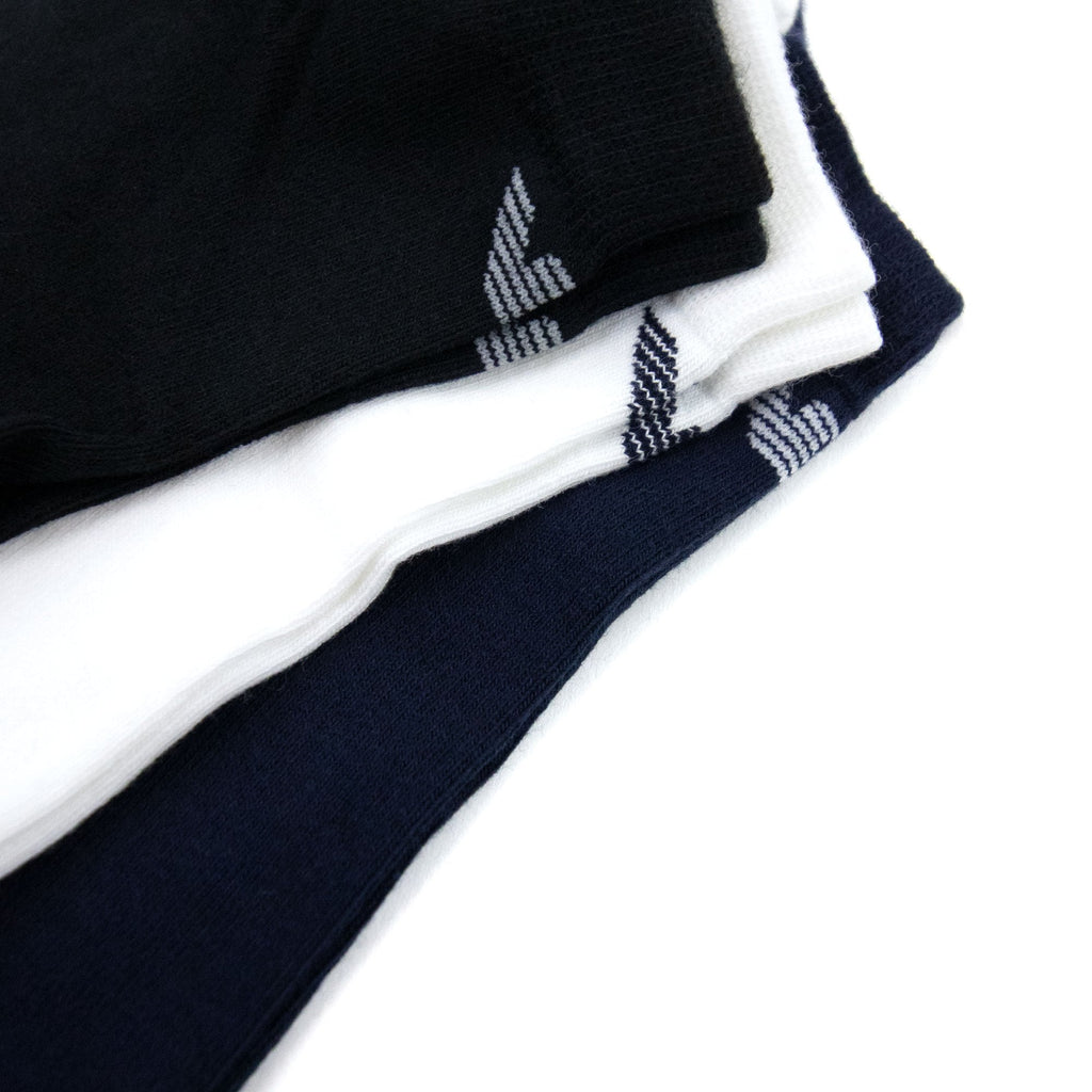 Emporio Armani 3 Pack Trainer Socks Black/white/navy