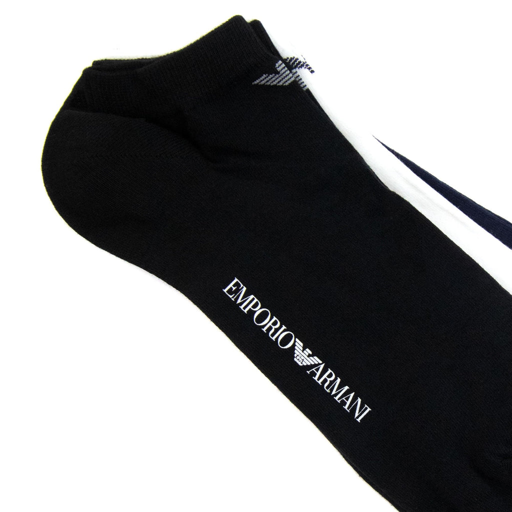 Emporio Armani 3 Pack Trainer Socks Black/white/navy