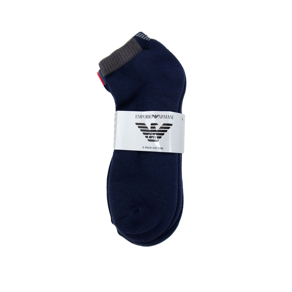 Emporio Armani Intimates Eagle Logo Trainer Socks Navy