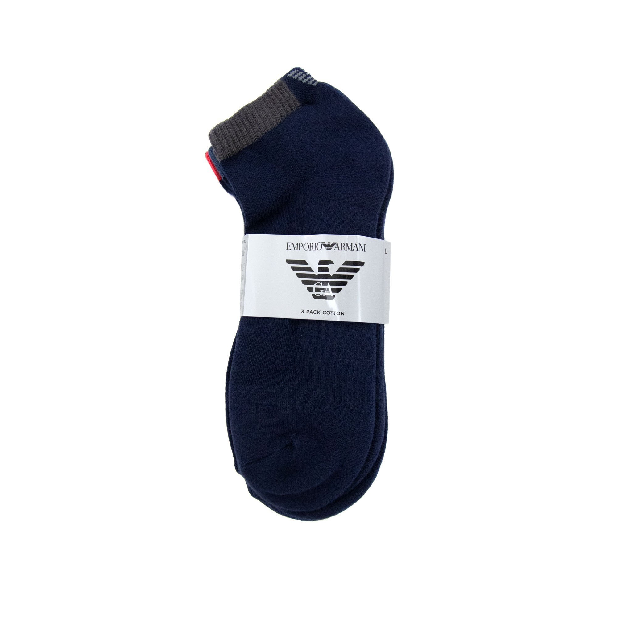 Emporio Armani Intimates Eagle Logo Trainer Socks Navy