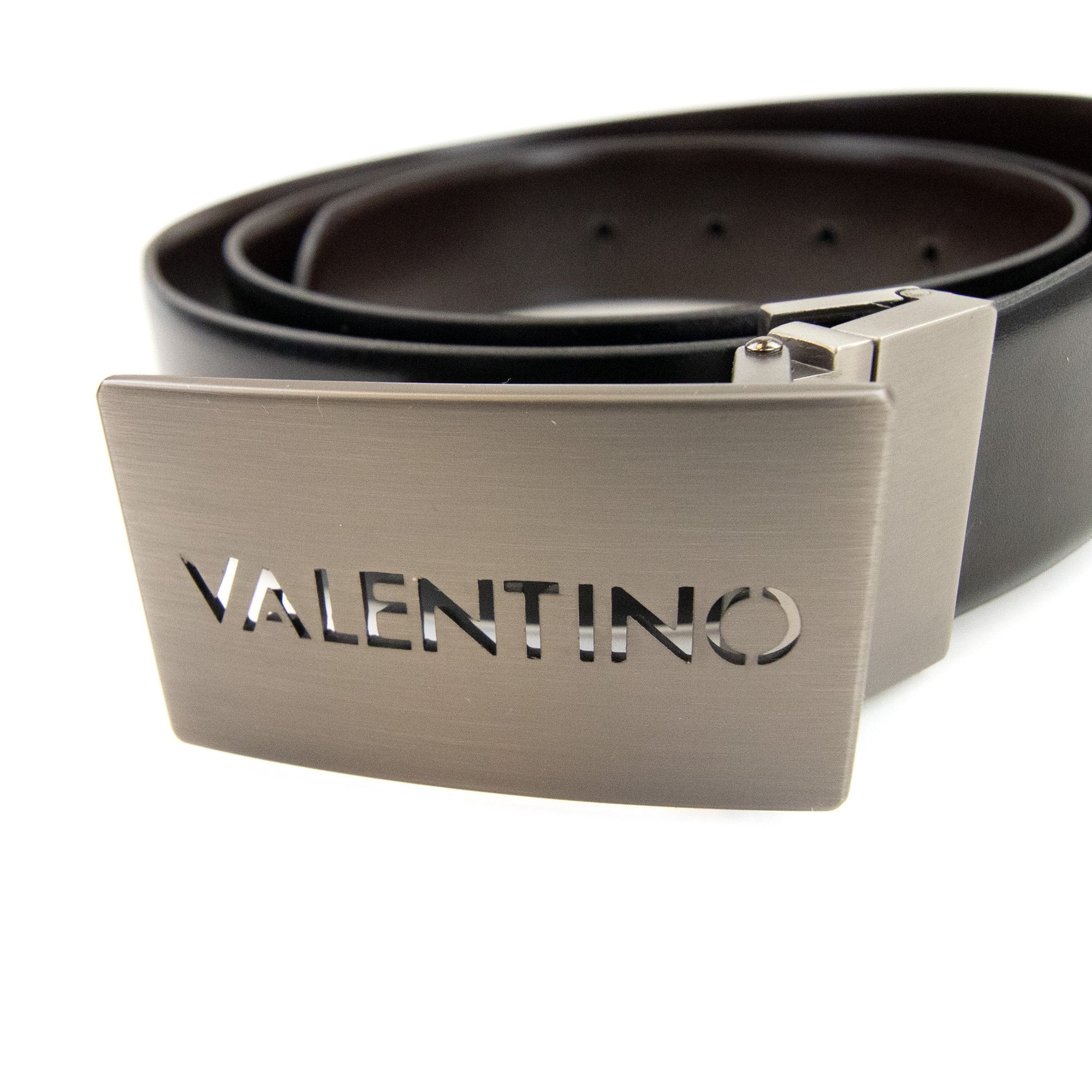 Valentino Parure Slice Belt & Key Chain Set Nero