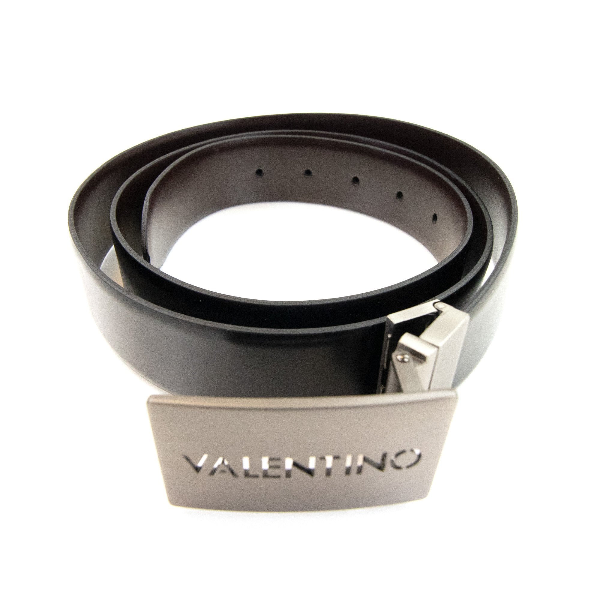 Valentino Parure Slice Belt & Key Chain Set Nero