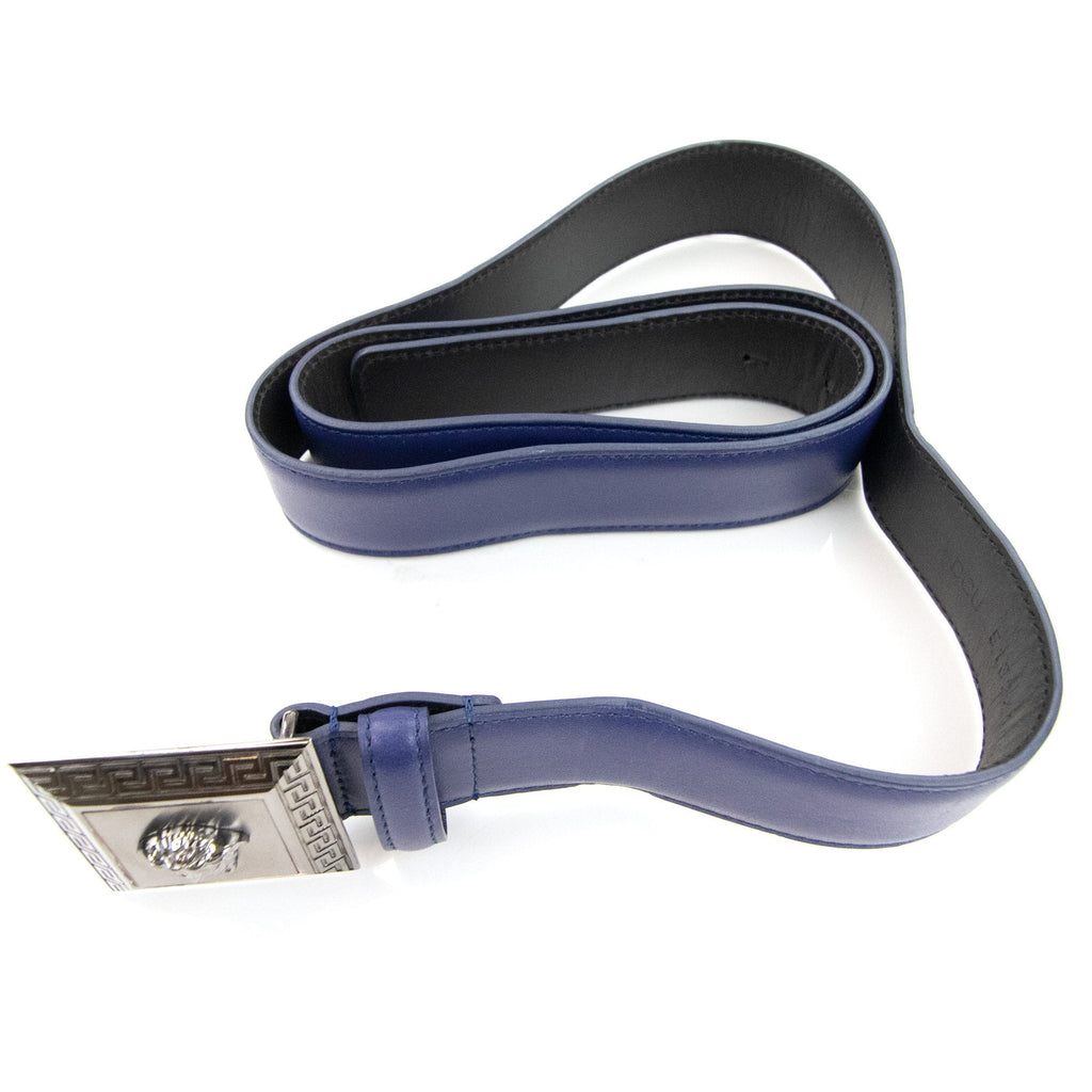 Versace Medusa Head Motif Buckle Belt Bluette