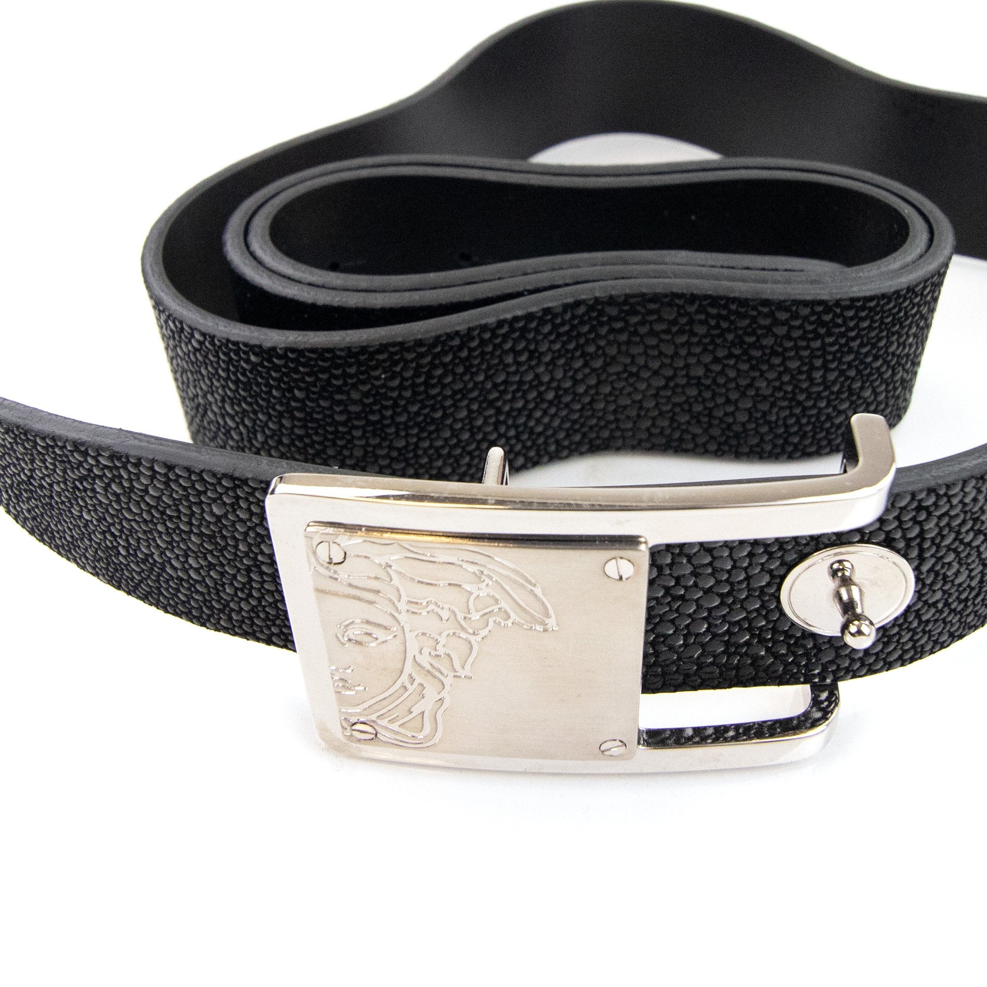 Versace Collection Medusa Buckle Belt Black