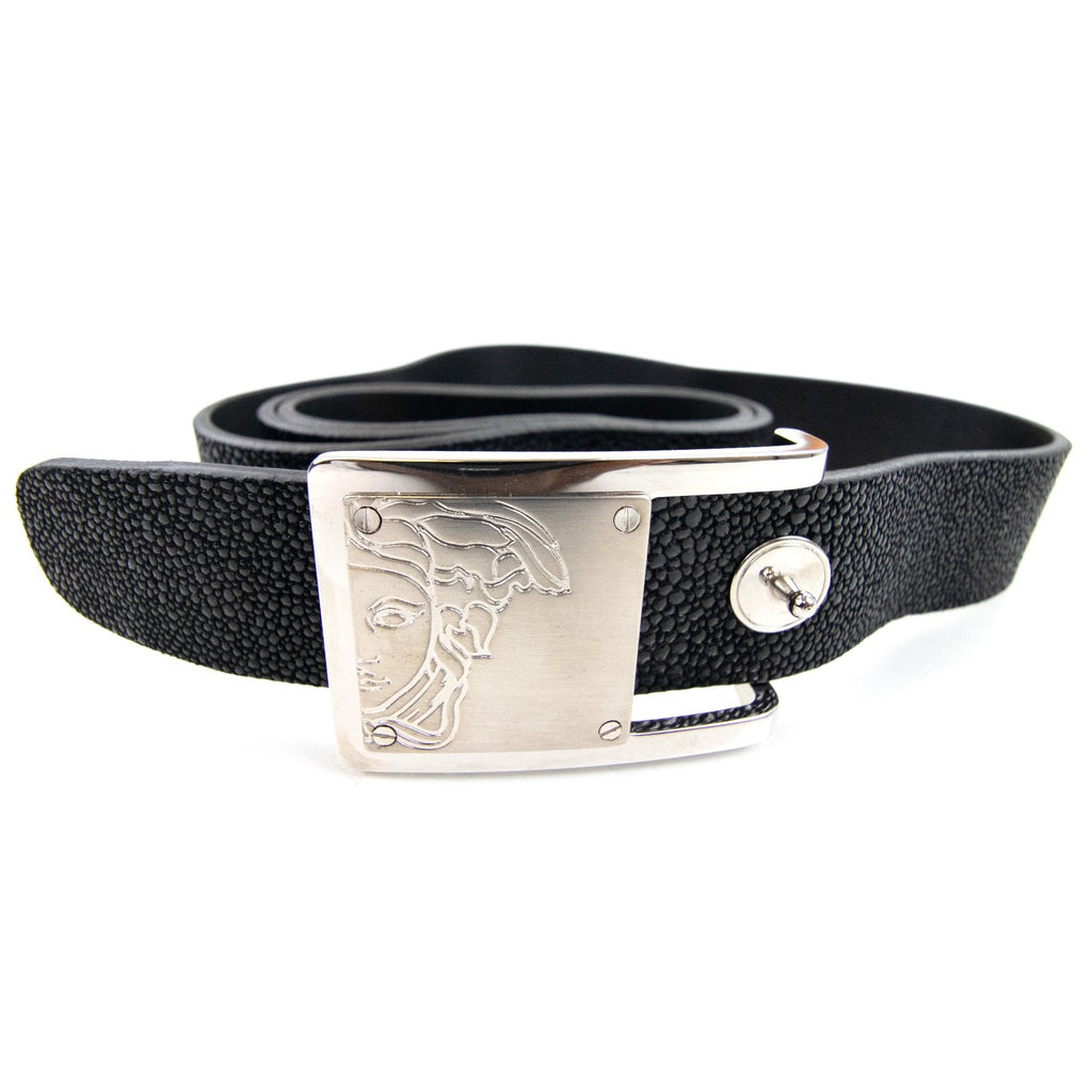 Versace Collection Medusa Buckle Belt Black