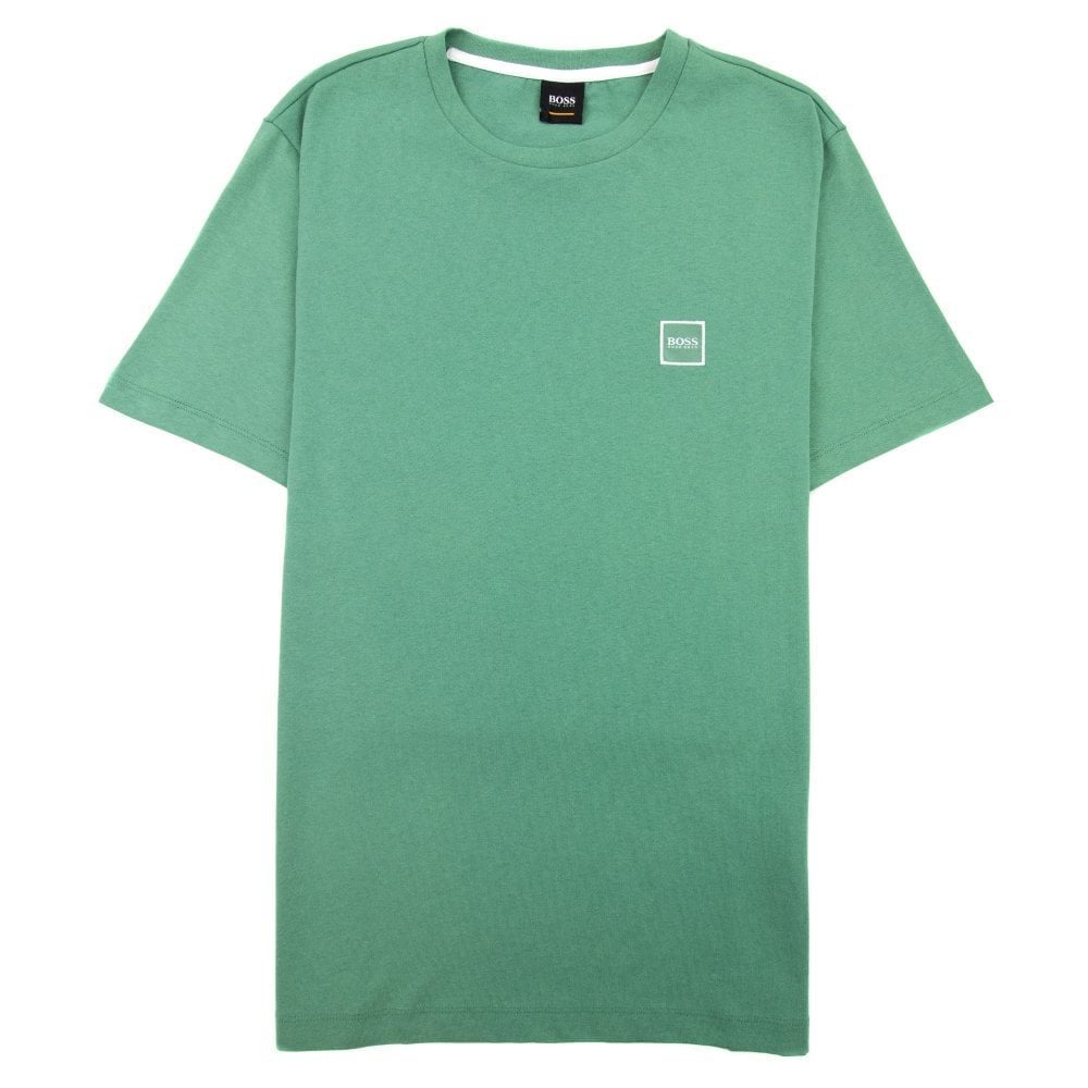 Hugo Boss Crew-neck T-shirt In Single-jersey Cotton Green