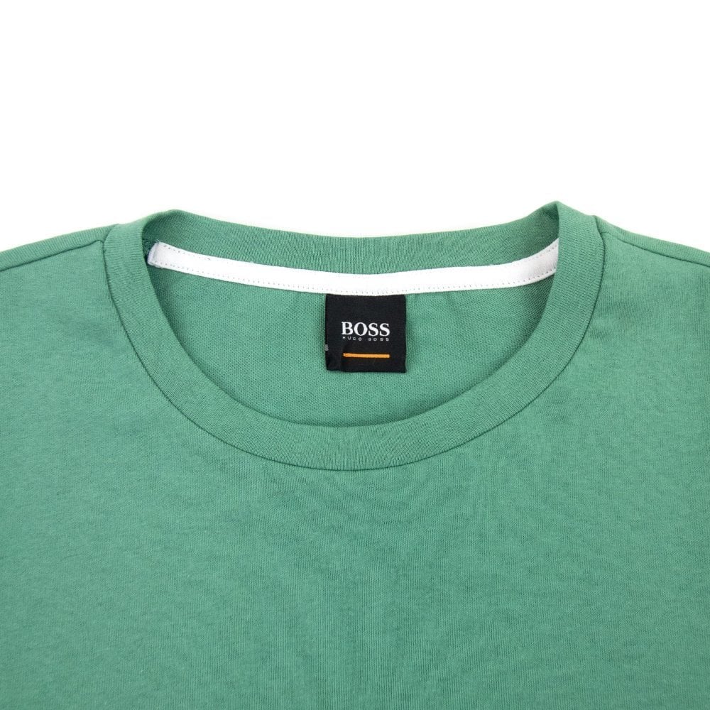 Hugo Boss Crew-neck T-shirt In Single-jersey Cotton Green