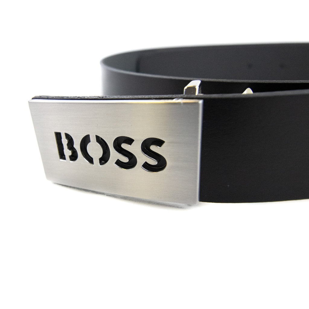 Hugo Boss Icon Cut Sz35 Buckle Belt Black 001