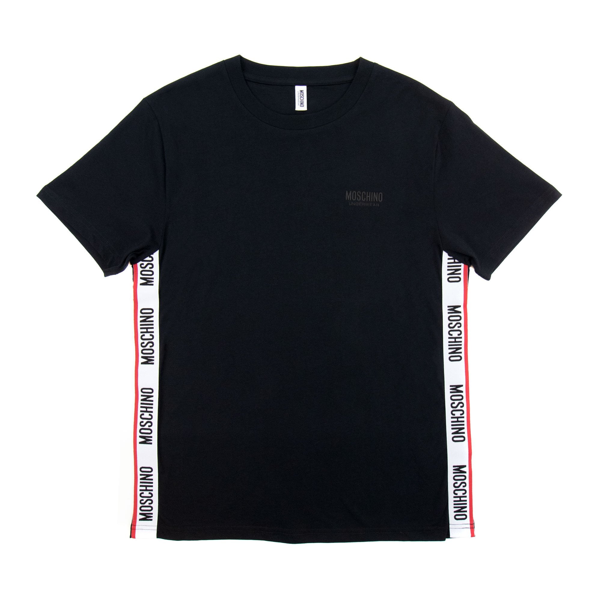 Moschino Underwear Chest Logo Tape T Shirt Black 0555