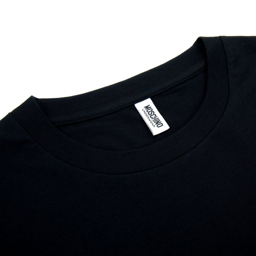 Moschino Underwear Chest Logo Tape T Shirt Black 0555