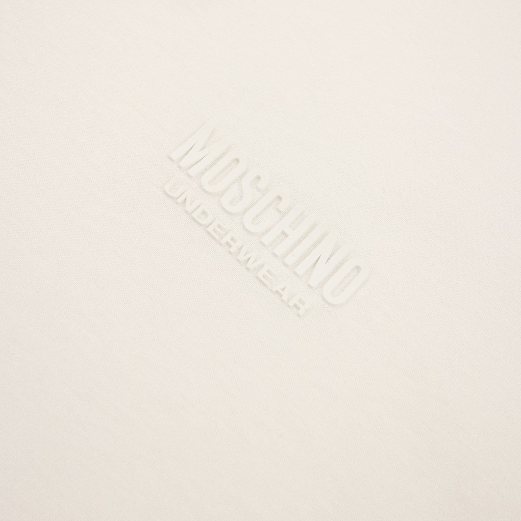 Moschino Underwear Chest Logo Tape T Shirt White 0001