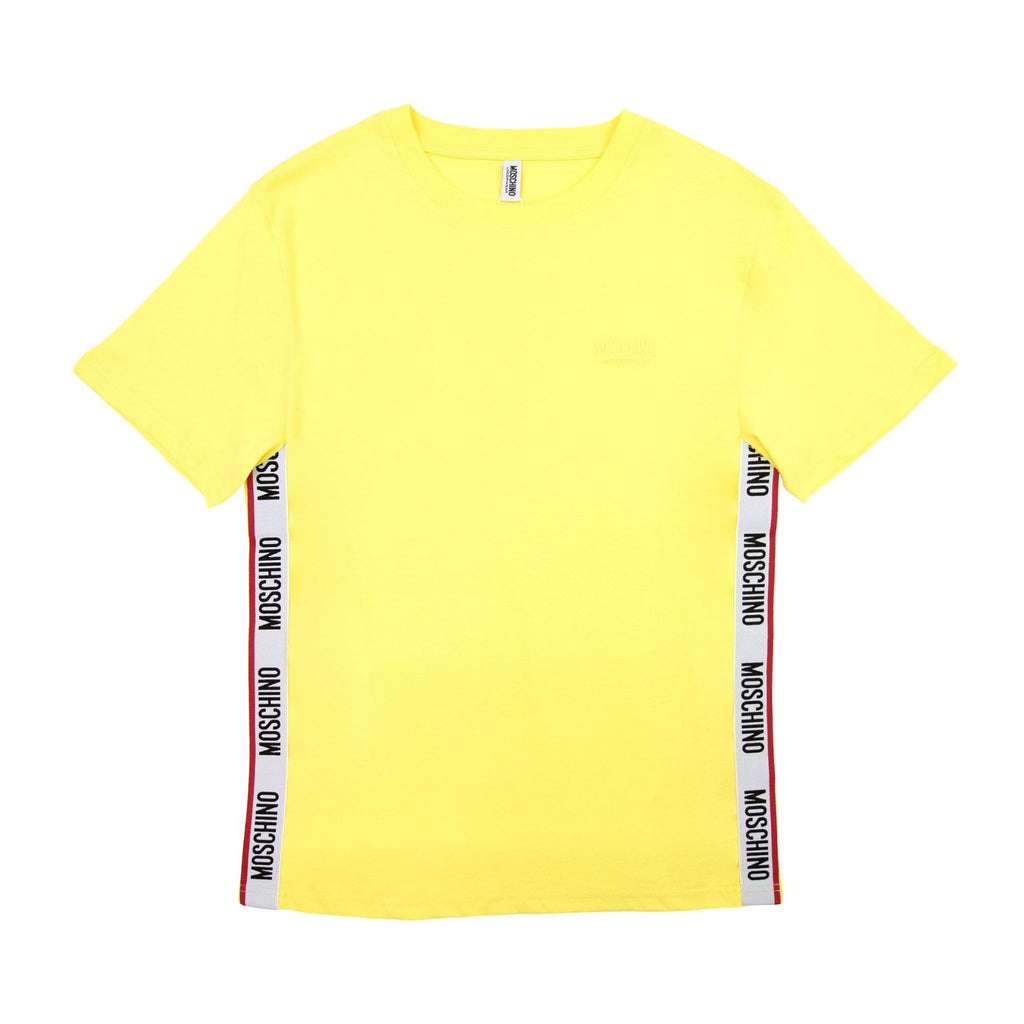 Moschino Underwear Chest Logo Tape T Shirt Yellow 0021