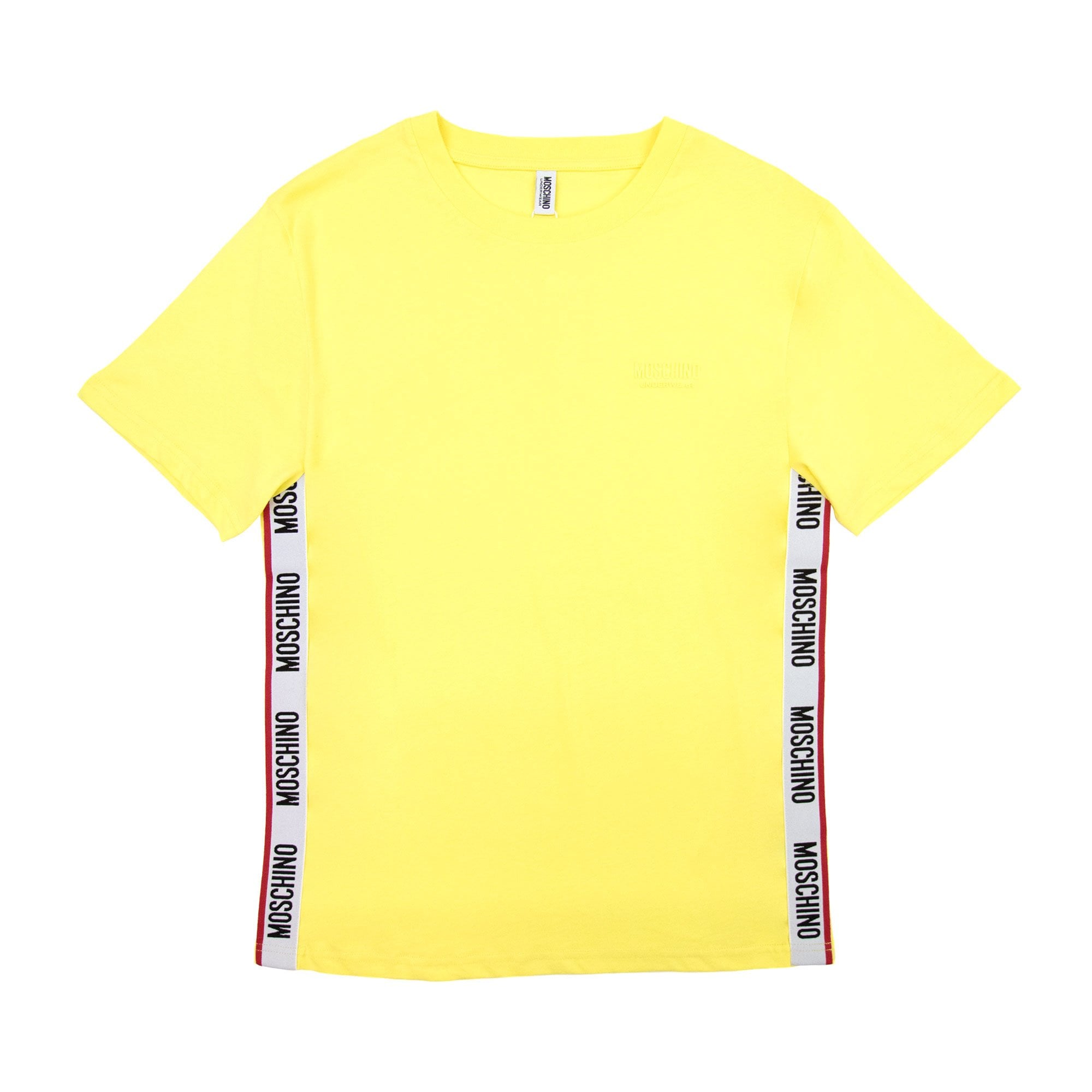 Moschino Underwear Chest Logo Tape T Shirt Yellow 0021